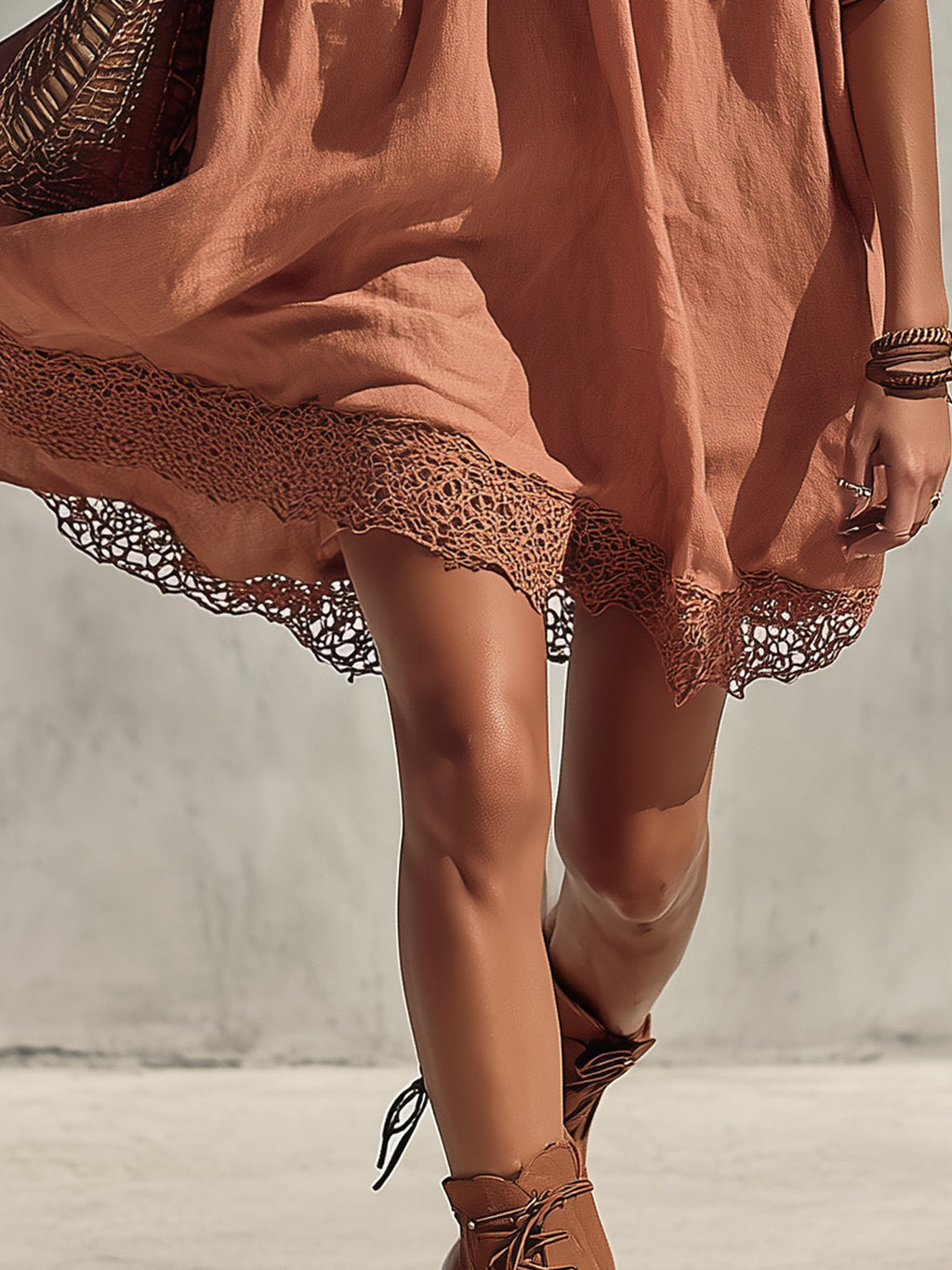 Pink Off Shoulder Linen Blend Mini Dress